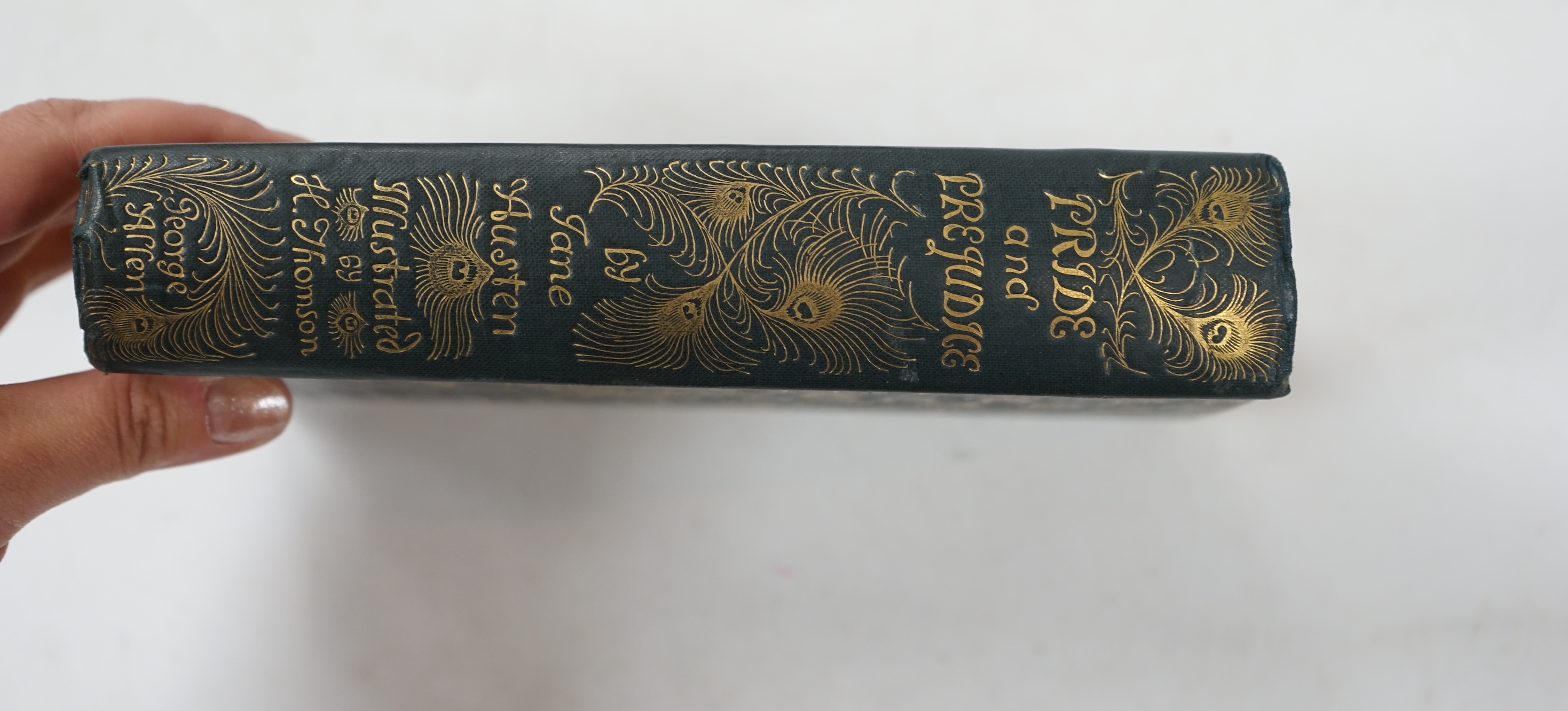 Austen, Jane - Pride and Prejudice....with a preface by George Saintsbury....decorated title, frontispiece and many text illus. and decorations (by Hugh Thomson); original dark green cloth, gilt lettered and with the gil